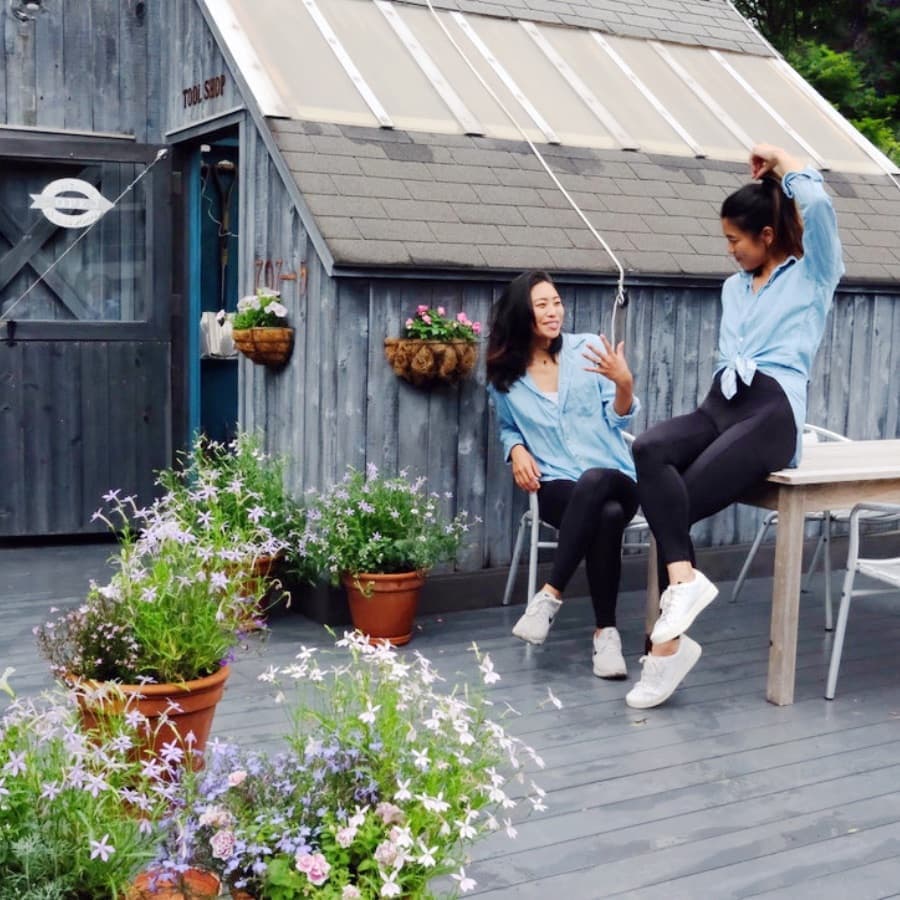 山中湖のコテージGARDENSHED、Montana専用のウッドデッキ